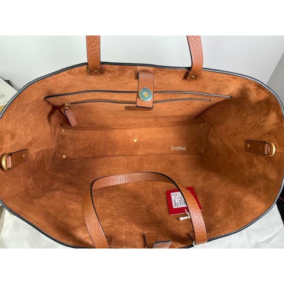 NEW NWT VALENTINO GARAVANI LARGE ROMAN STUD TAN LEATHER TOTE BAG PURSE - Picture 9 of 10